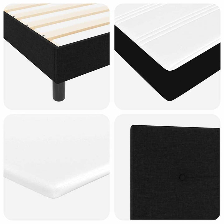 Box spring seng med hovedgærde Sort 200 x 200 cm Stof