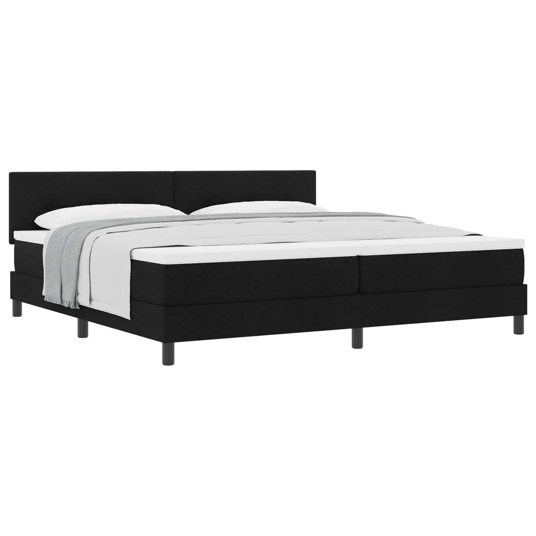 Box spring seng med hovedgærde Sort 200 x 200 cm Stof