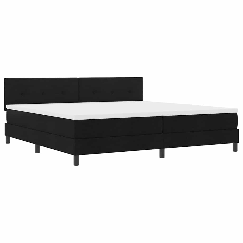 Box spring seng med hovedgærde Sort 200 x 200 cm Stof