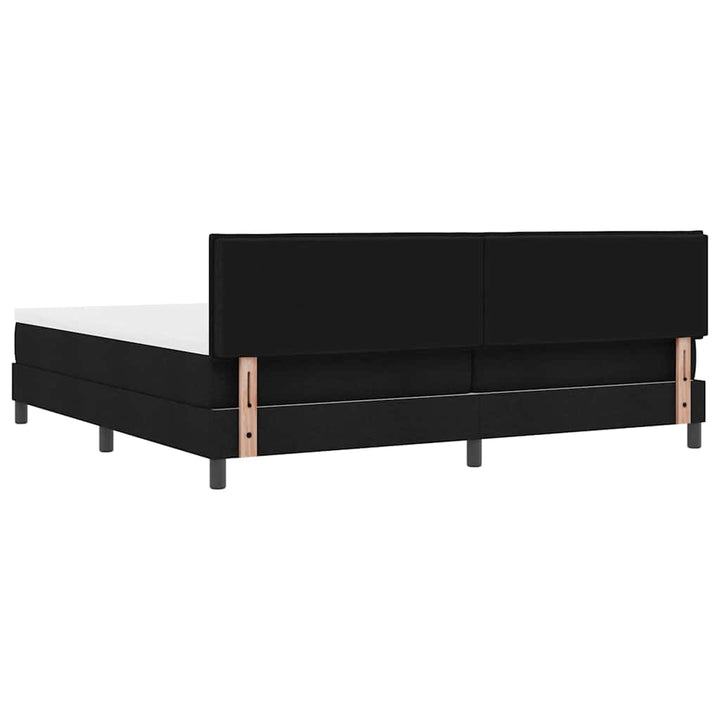 Box spring seng med hovedgærde Sort 200 x 200 cm Stof