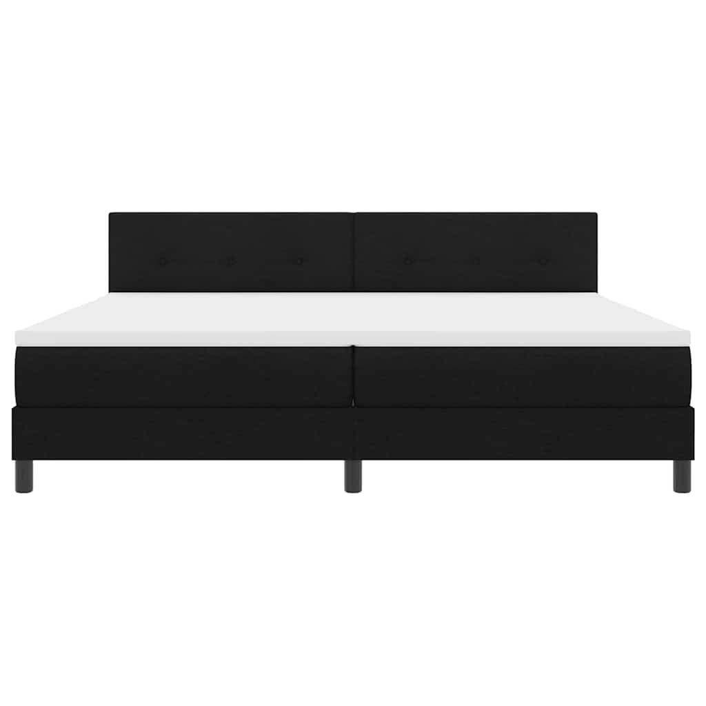 Box spring seng med hovedgærde Sort 200 x 200 cm Stof