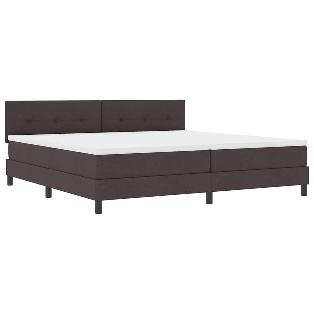 Box spring seng med hovedgærde Mørk Brun 200 x 200 cm Stof