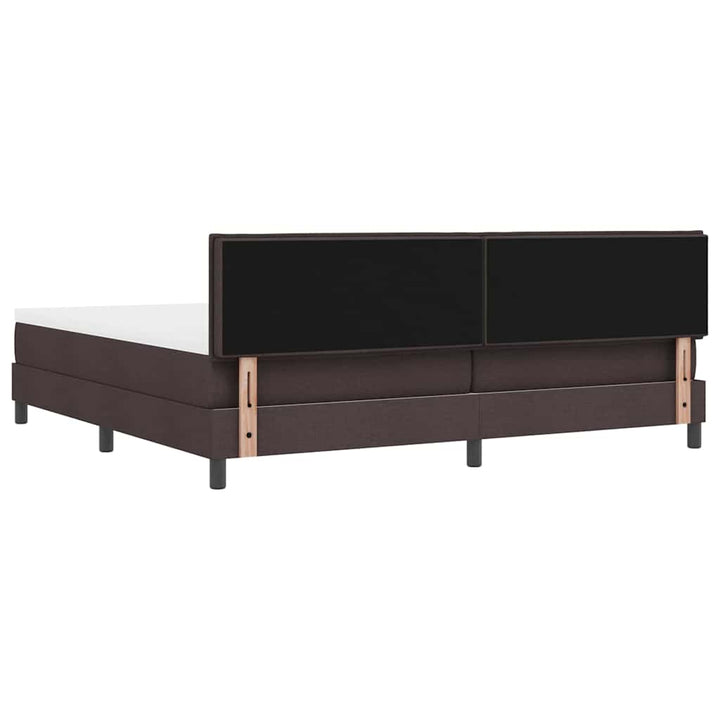 Box spring seng med hovedgærde Mørk Brun 200 x 200 cm Stof