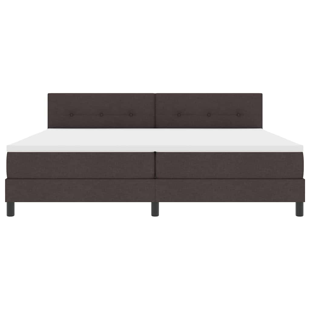Box spring seng med hovedgærde Mørk Brun 200 x 200 cm Stof