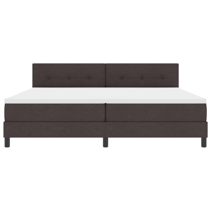 Box spring seng med hovedgærde Mørk Brun 200 x 200 cm Stof