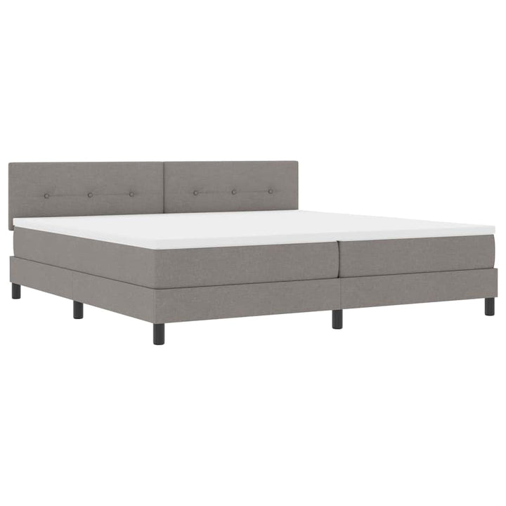 Box spring seng med hovedgærde Gråbrun 200 x 200 cm Stof