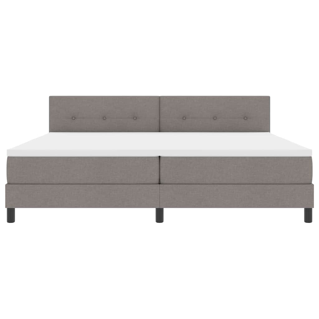 Box spring seng med hovedgærde Gråbrun 200 x 200 cm Stof