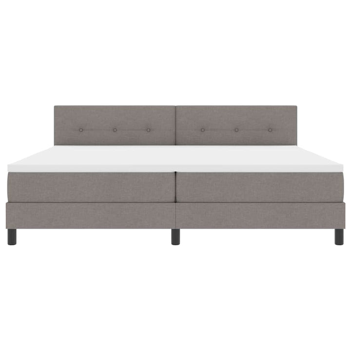 Box spring seng med hovedgærde Gråbrun 200 x 200 cm Stof