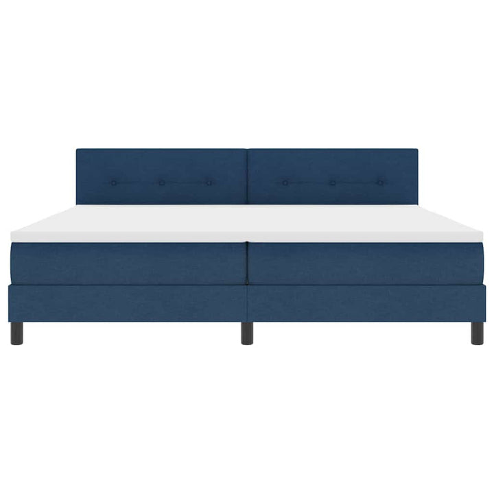Box spring seng med hovedgærde Blå 200 x 200 cm Stof