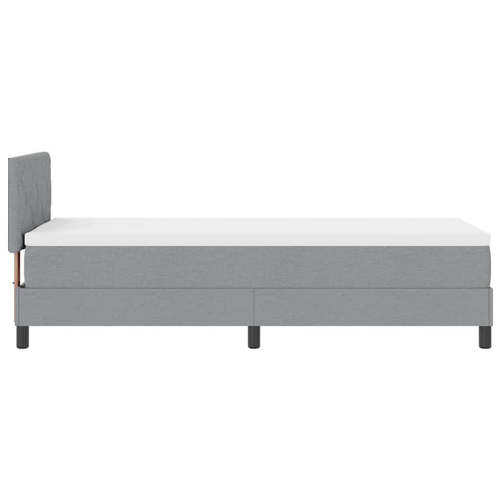 Box spring seng med hovedgærde Lysegrå 80 x 200 cm Stof