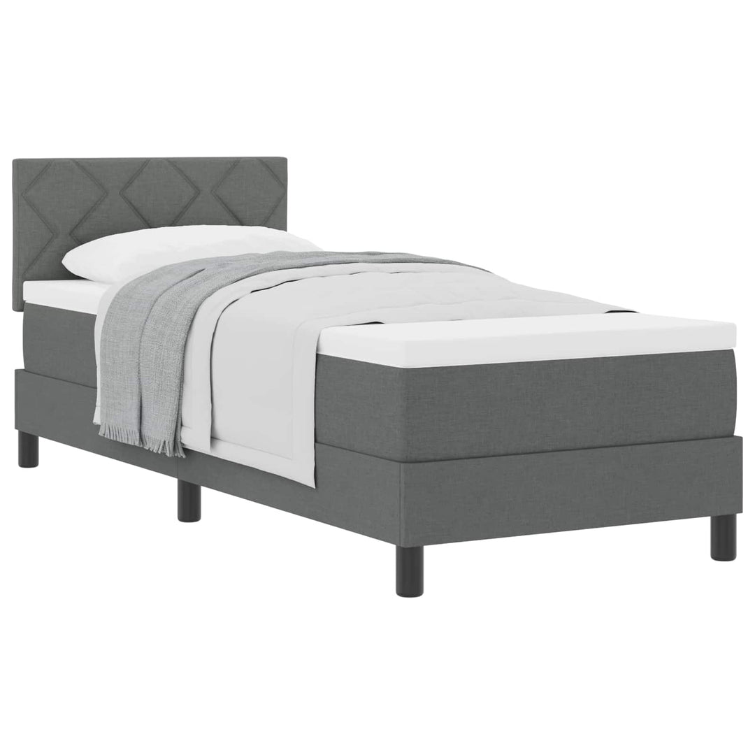 Box spring seng med hovedgærde Mørkegrå 80 x 200 cm Stof