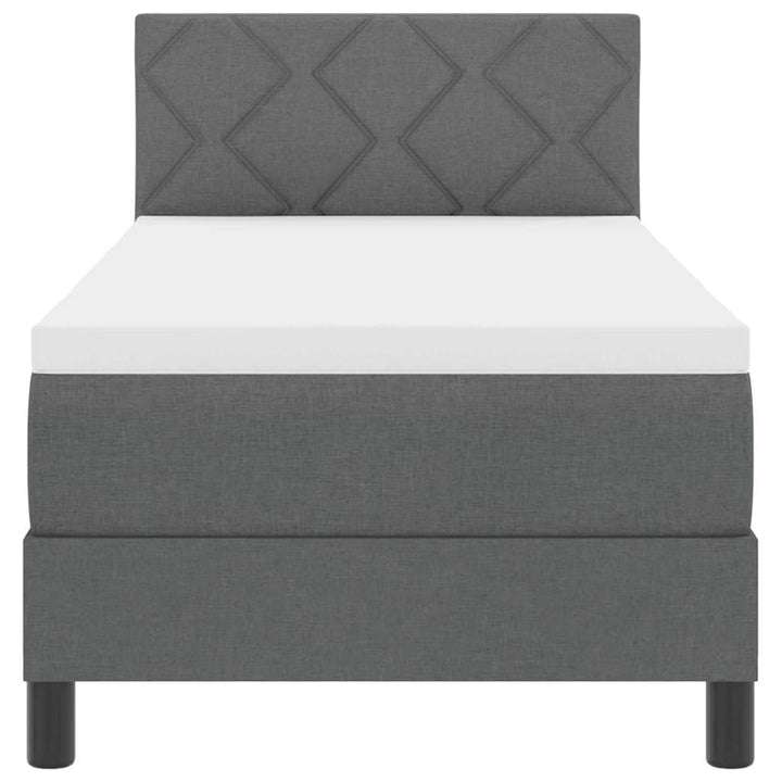Box spring seng med hovedgærde Mørkegrå 80 x 200 cm Stof