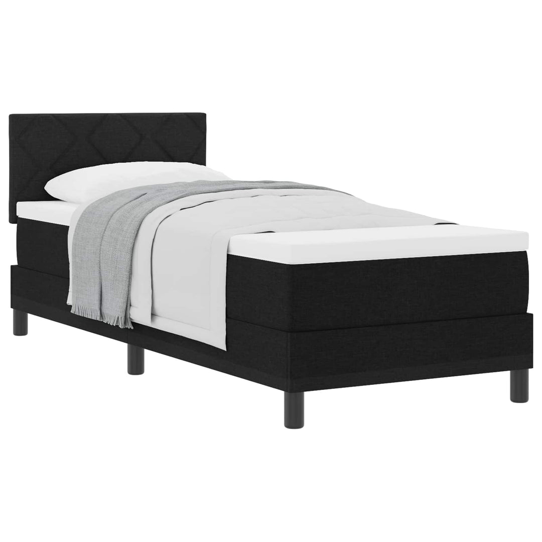Box spring seng med hovedgærde Sort 80 x 200 cm Stof