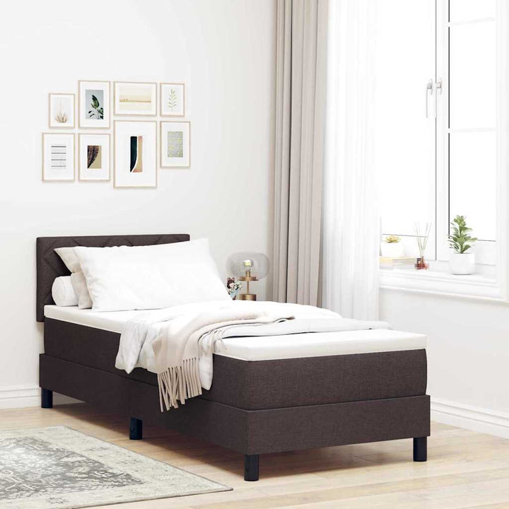 Box spring seng med hovedgærde Mørk Brun 80 x 200 cm Stof