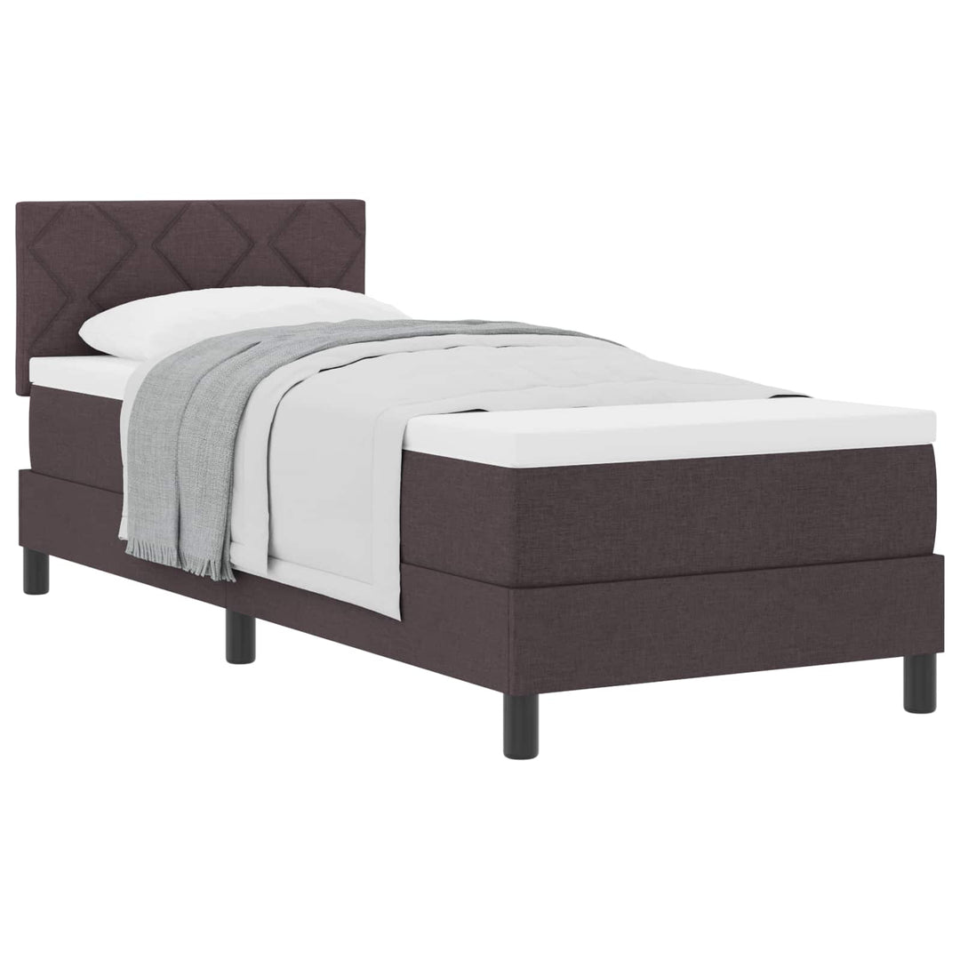 Box spring seng med hovedgærde Mørk Brun 80 x 200 cm Stof