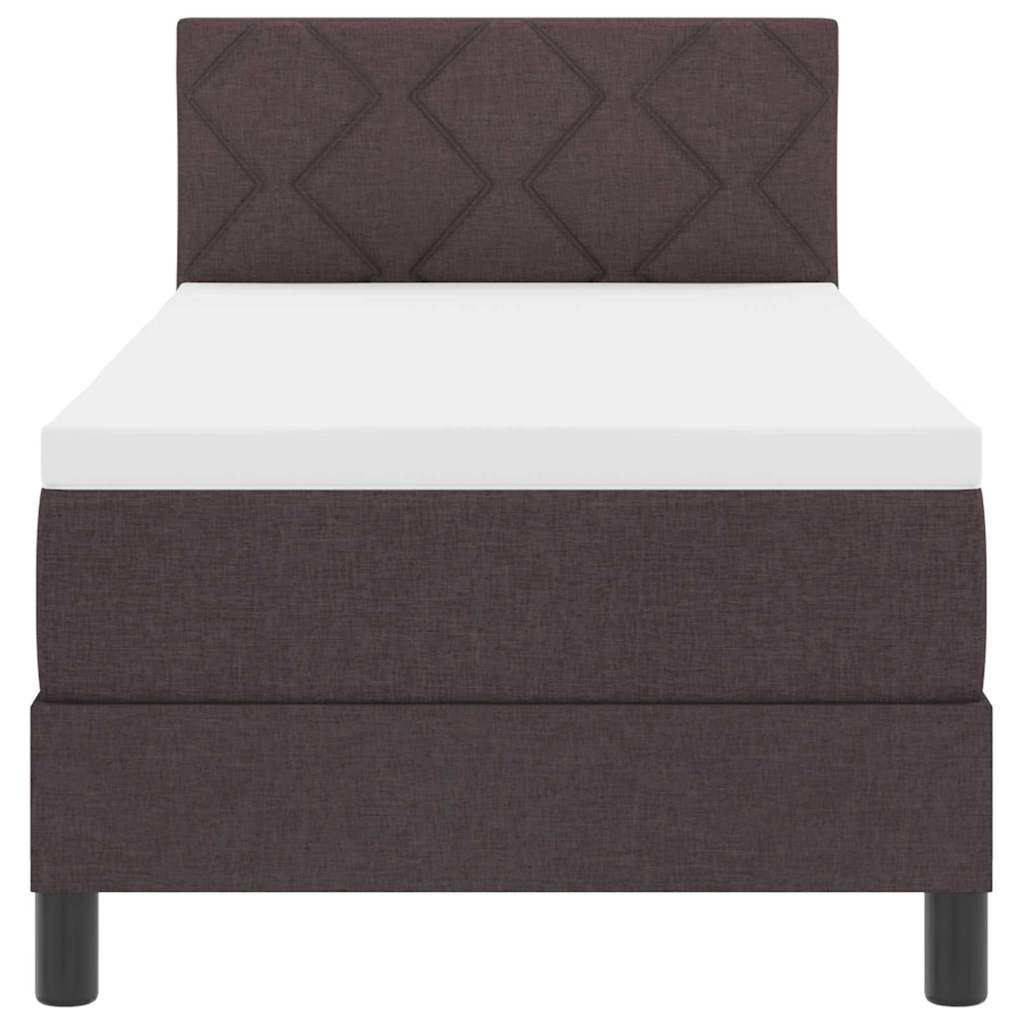 Box spring seng med hovedgærde Mørk Brun 80 x 200 cm Stof