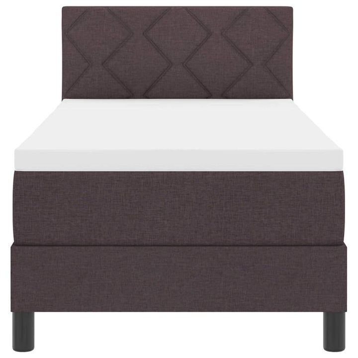 Box spring seng med hovedgærde Mørk Brun 80 x 200 cm Stof