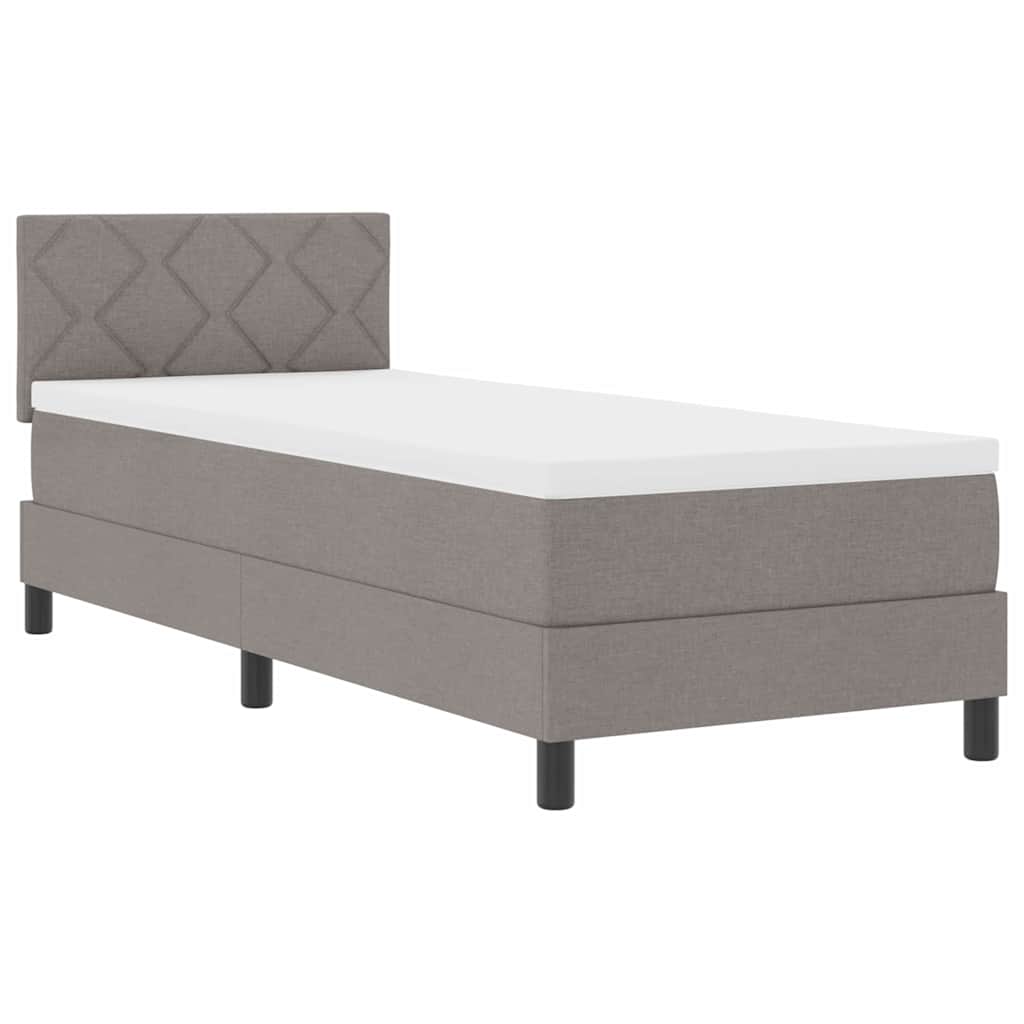 Box spring seng med hovedgærde Gråbrun 80 x 200 cm Stof