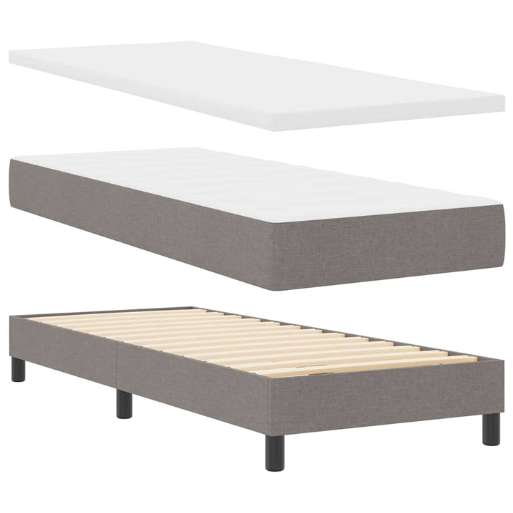 Box spring seng med hovedgærde Gråbrun 80 x 200 cm Stof