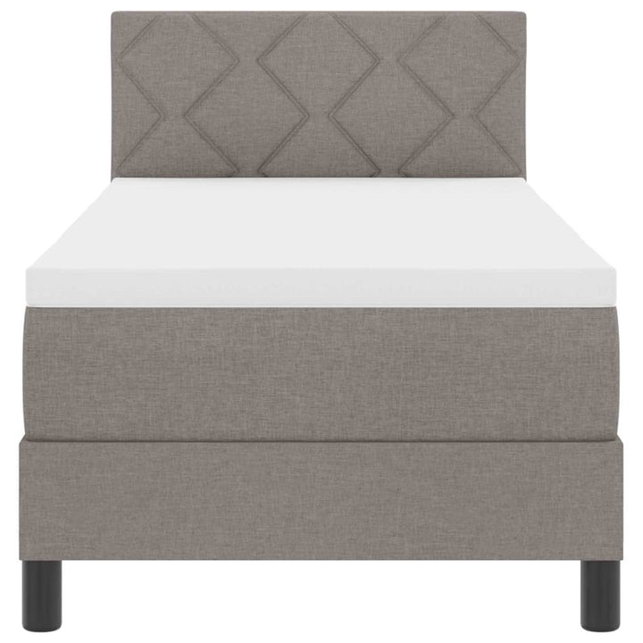 Box spring seng med hovedgærde Gråbrun 80 x 200 cm Stof