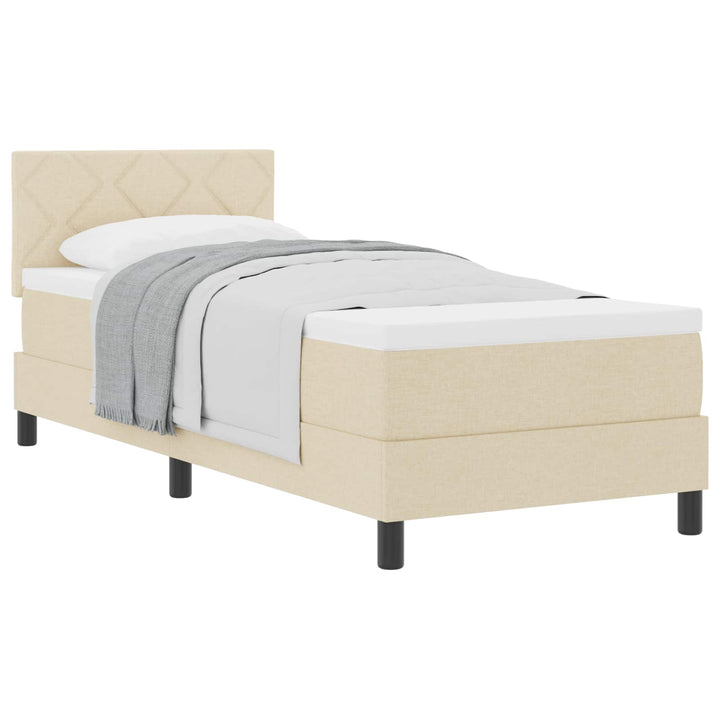 Box spring seng med madras Creme 80 x 200 cm Stof