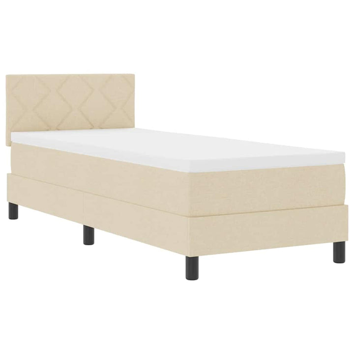 Box spring seng med madras Creme 80 x 200 cm Stof