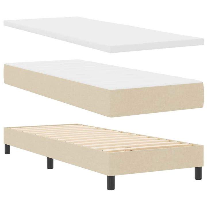 Box spring seng med madras Creme 80 x 200 cm Stof