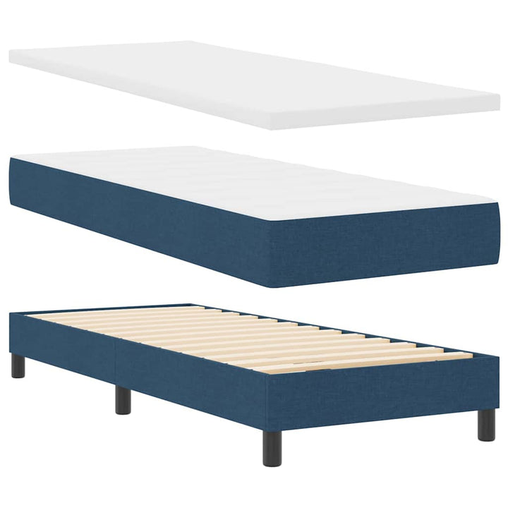 Box spring seng med madras med hovedgærde Blå 80 x 200 cm Stof