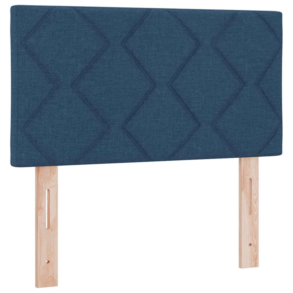 Box spring seng med madras med hovedgærde Blå 80 x 200 cm Stof