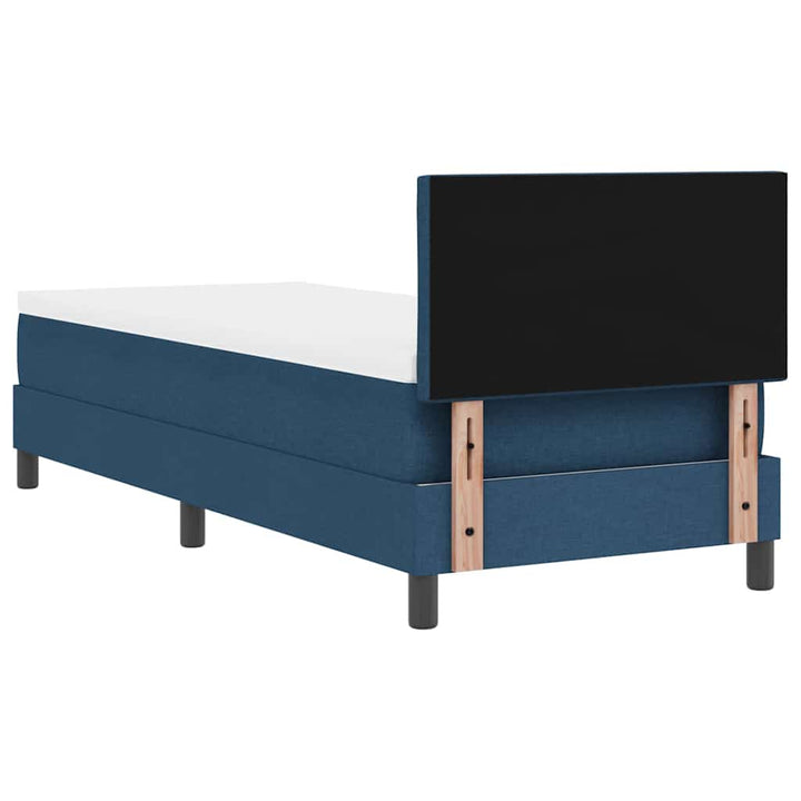 Box spring seng med madras med hovedgærde Blå 80 x 200 cm Stof