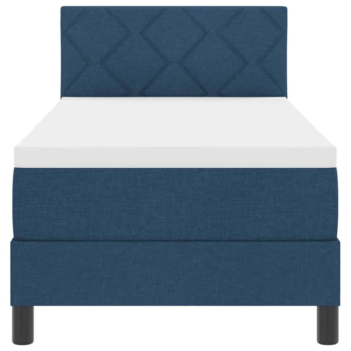 Box spring seng med madras med hovedgærde Blå 80 x 200 cm Stof