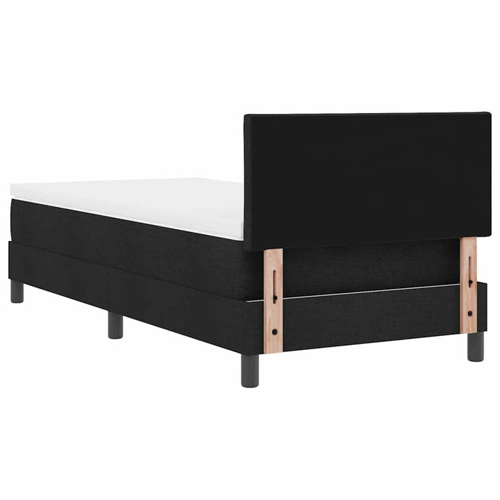 Box spring seng med hovedgærde Sort 90 x 190 cm Stof