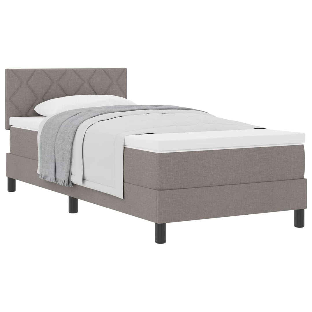 Box spring seng med pude Gråbrun 90 x 190 cm Stof