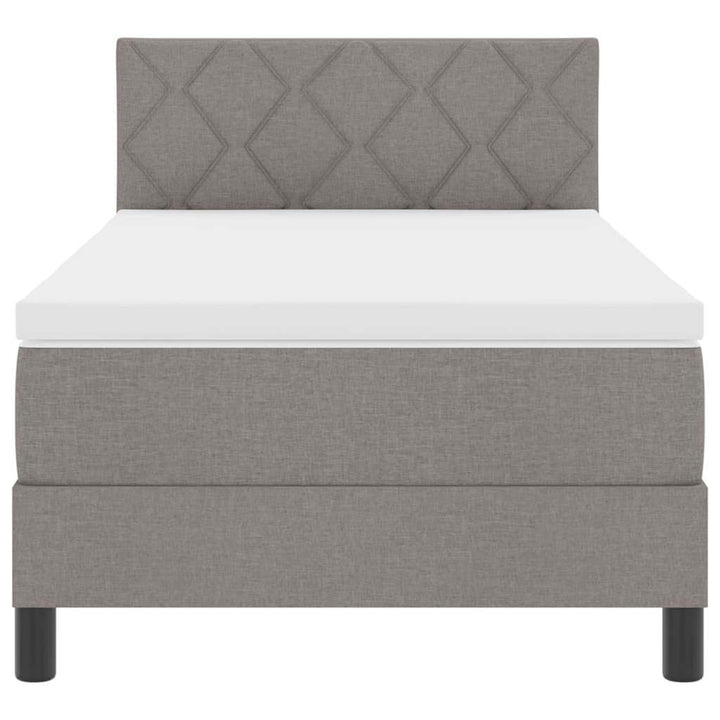 Box spring seng med hovedgærde Gråbrun 90 x 200 cm Stof