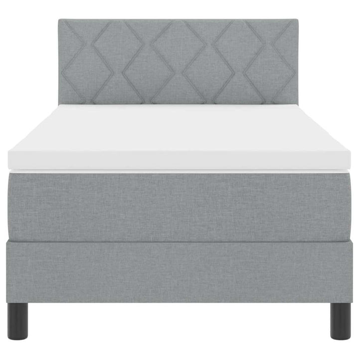 Box spring seng med hovedgærde Lysegrå 100 x 200 cm Stof
