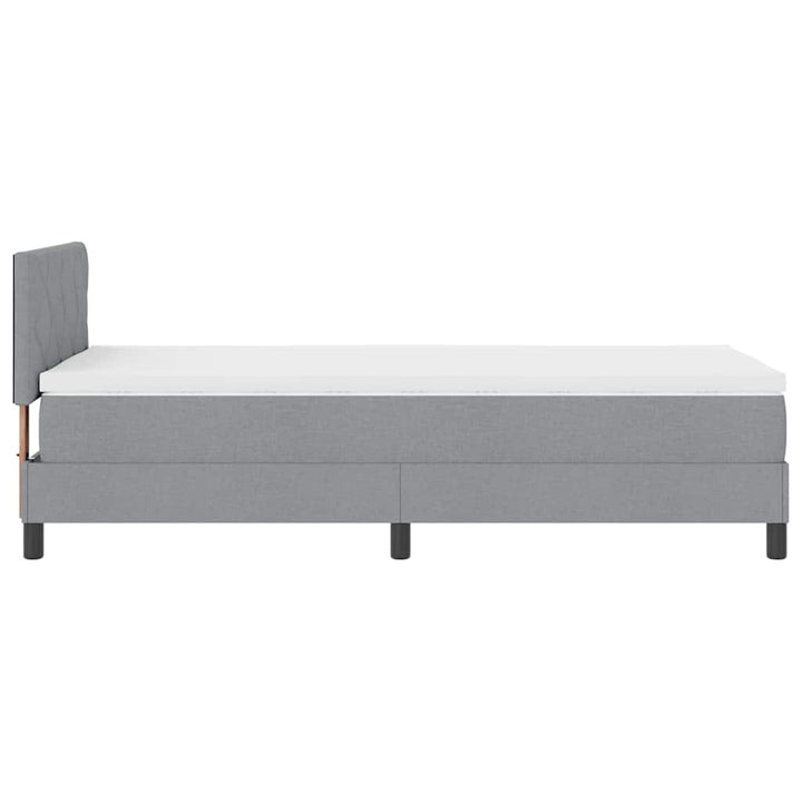Box spring seng med hovedgærde Lysegrå 100 x 200 cm Stof