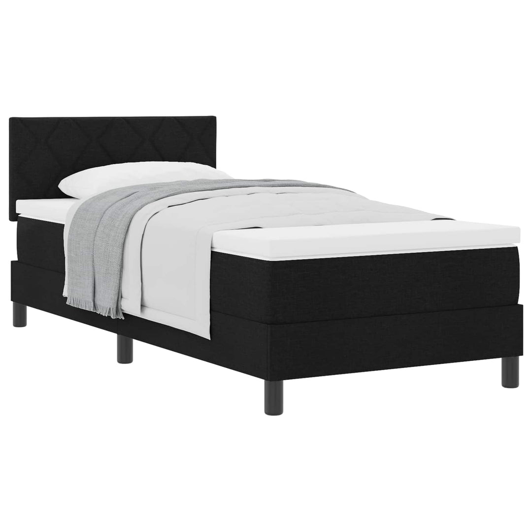 Box spring seng med madras Sort 100 x 200 cm Stof