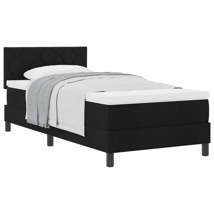 Box spring seng med madras Sort 100 x 200 cm Stof