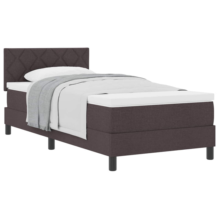 Box spring seng med hovedgærde Mørk Brun 100 x 200 cm Stof