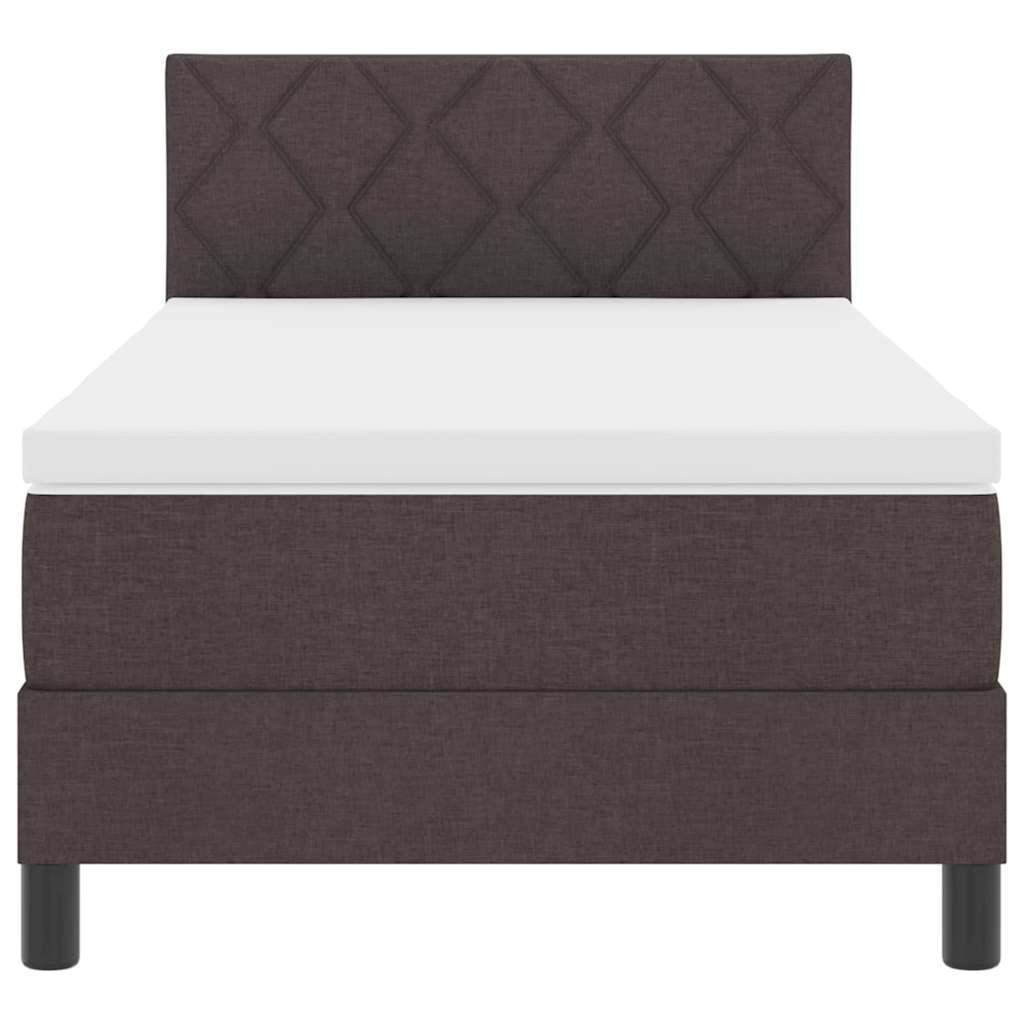 Box spring seng med hovedgærde Mørk Brun 100 x 200 cm Stof
