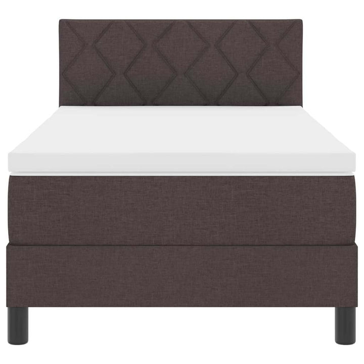 Box spring seng med hovedgærde Mørk Brun 100 x 200 cm Stof