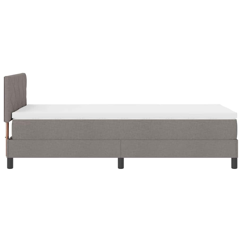 Box spring seng med hovedgærde Gråbrun 100 x 200 cm Stof