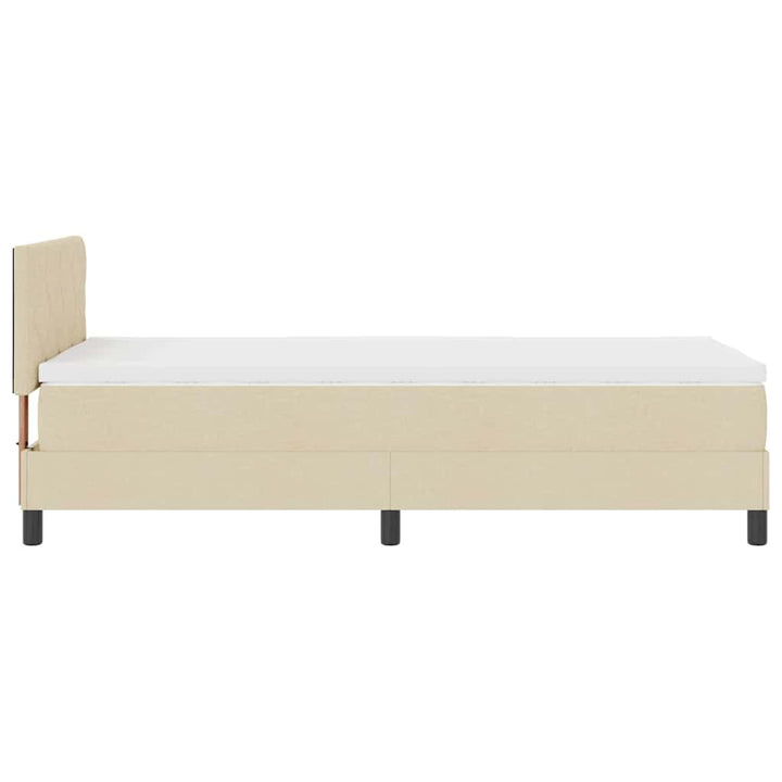 Box spring seng med hovedgærde Creme 100 x 200 cm Stof