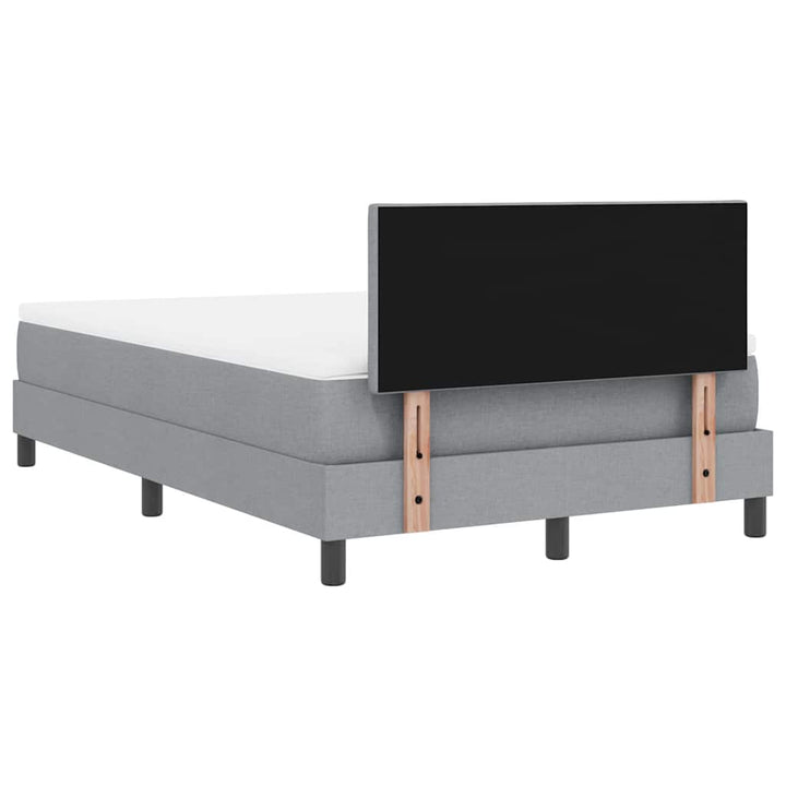 Box spring seng med hovedgærde Lysegrå 120 x 190 cm Stof