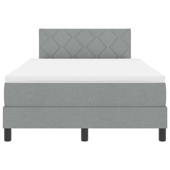 Box spring seng med hovedgærde Lysegrå 120 x 190 cm Stof