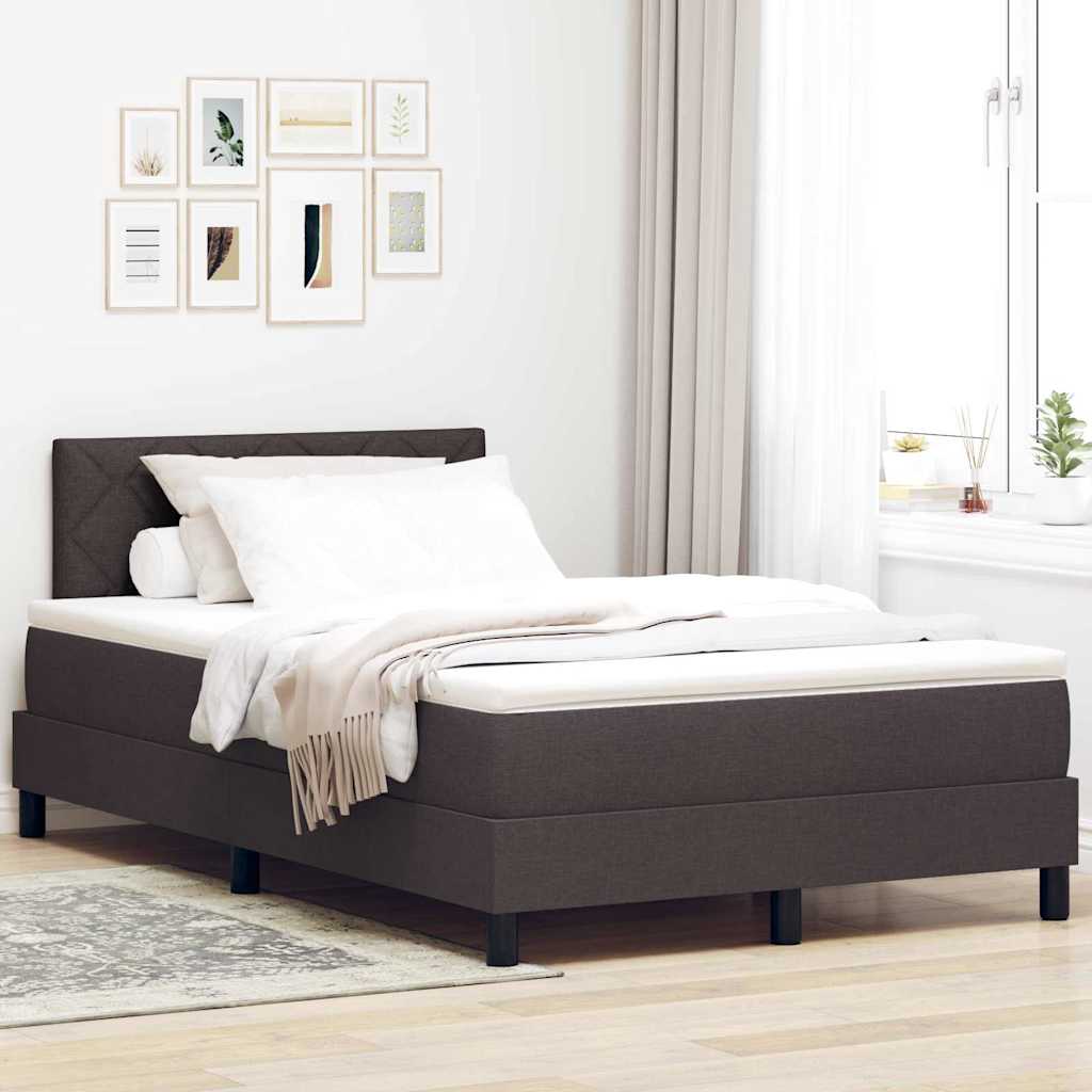 Box spring seng med hovedgærde Mørk Brun 120 x 190 cm Stof