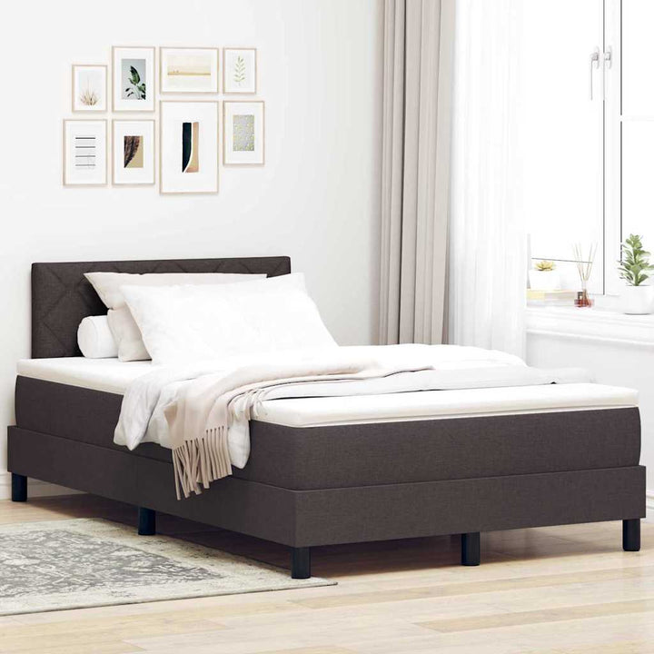 Box spring seng med hovedgærde Mørk Brun 120 x 190 cm Stof