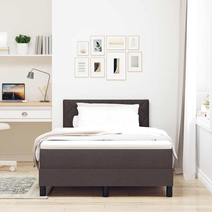 Box spring seng med hovedgærde Mørk Brun 120 x 190 cm Stof