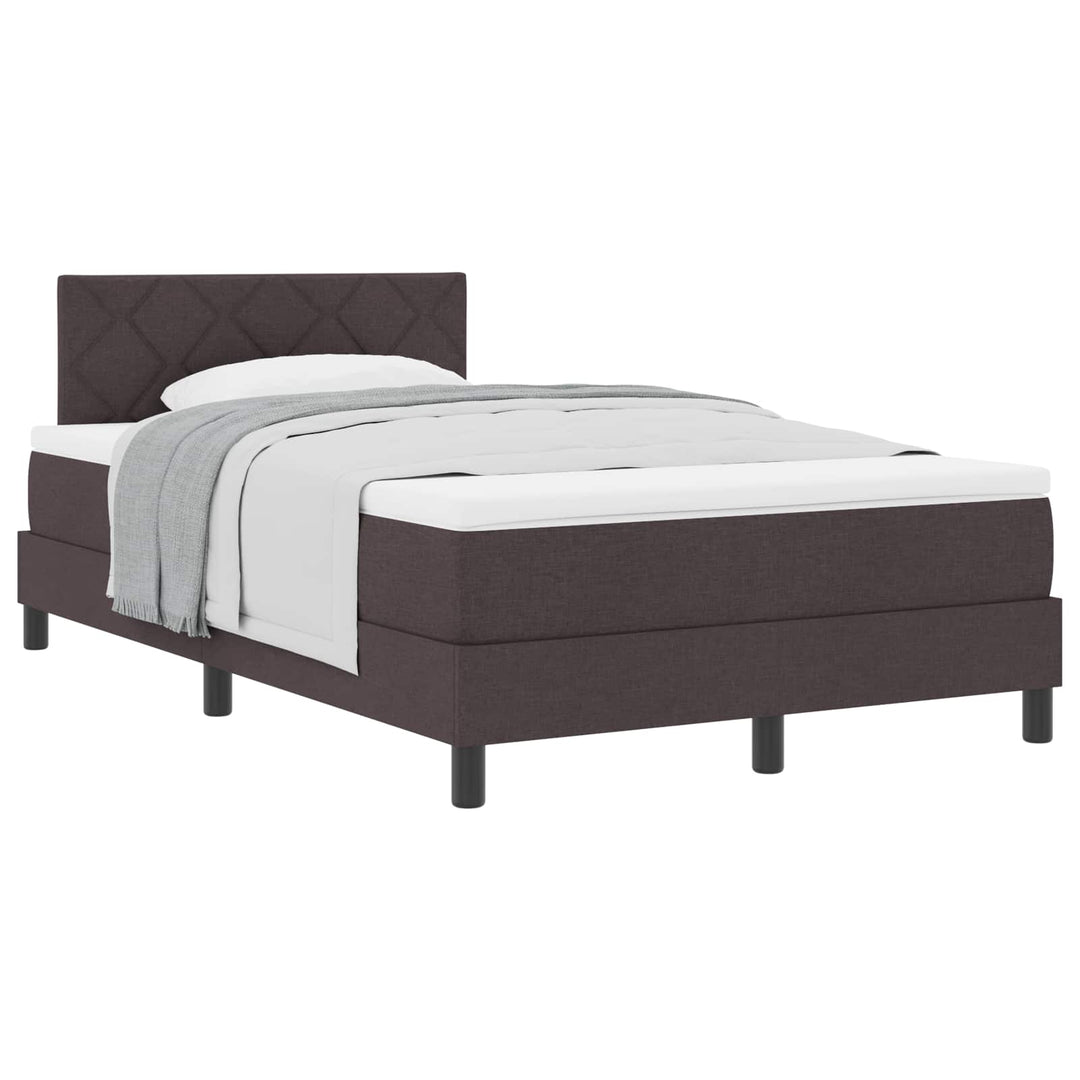 Box spring seng med hovedgærde Mørk Brun 120 x 190 cm Stof