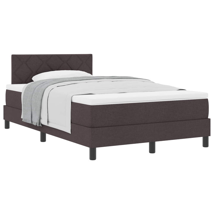 Box spring seng med hovedgærde Mørk Brun 120 x 190 cm Stof